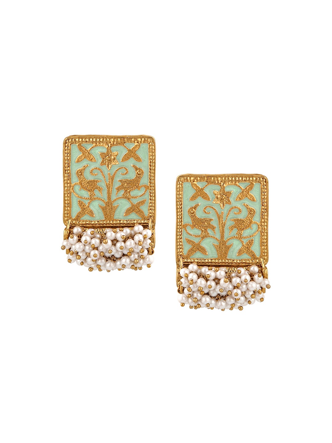 

Stefan Rectangular Shape Contemporary Studs, Green