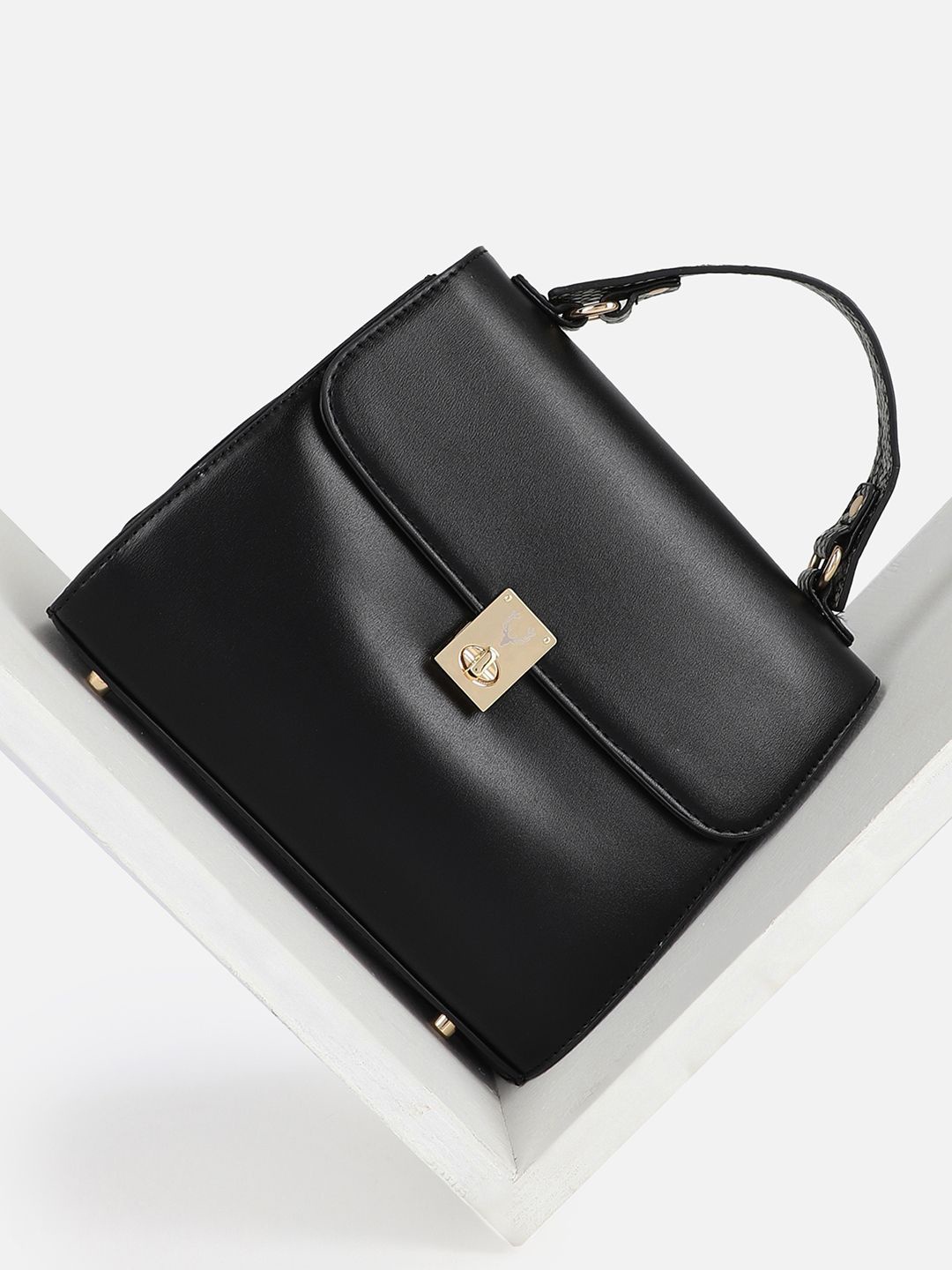 

Allen Solly Women Solid Swagger Handheld Bag, Black