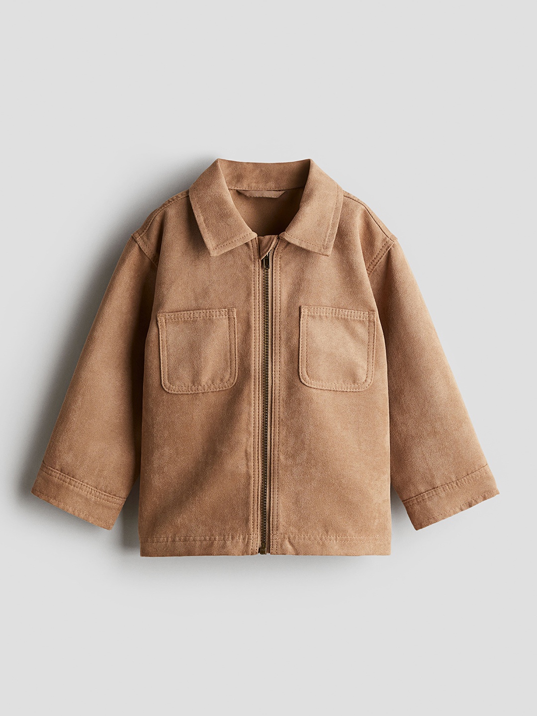 

H&M Infant Boys Zip Through Napped Over Shirt, Beige