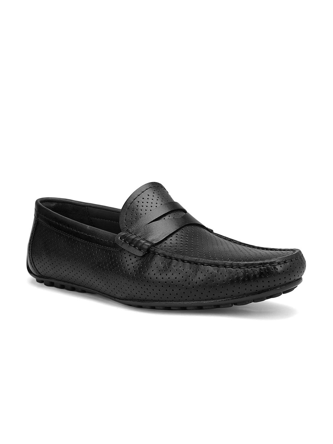 

ROSSO BRUNELLO Men Leather Formal Loafers, Black