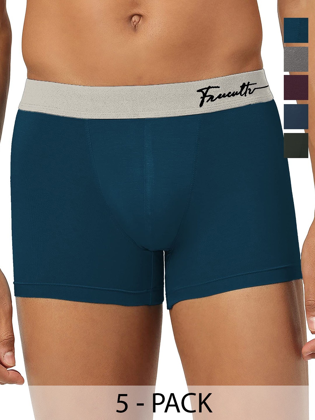 

FREECULTR Pack Of 5 Anti-Bacterial Trunks, Navy blue