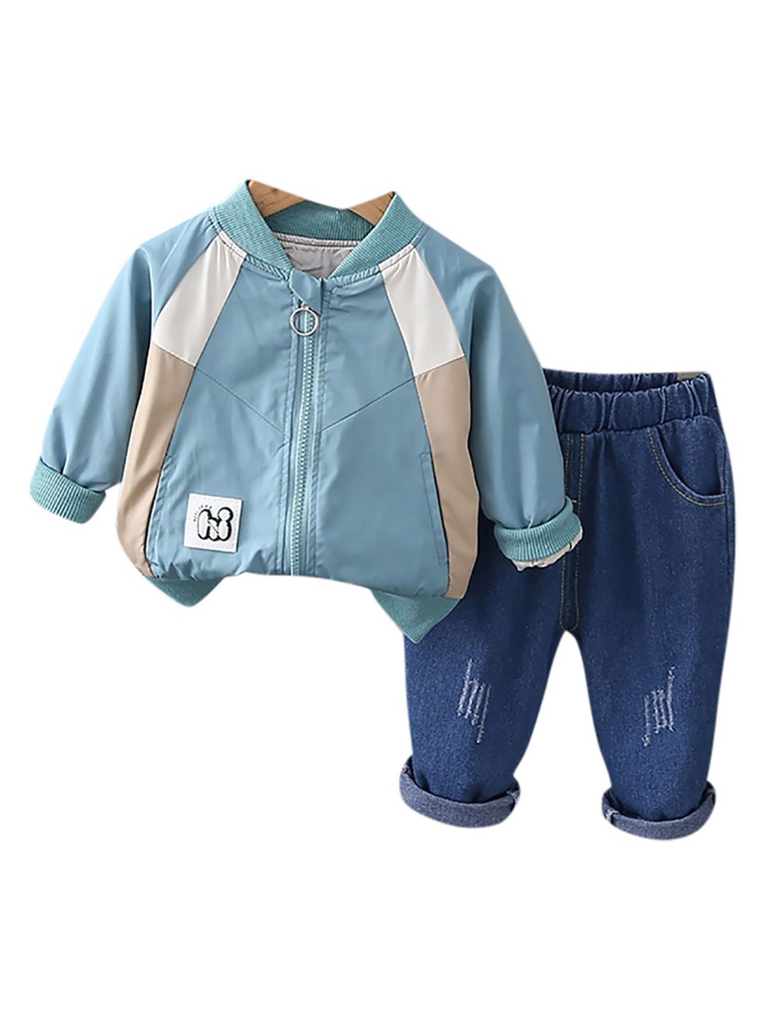 

StyleCast x Revolte Boys Colourblocked Long Sleeves Coat With Trouser, Blue