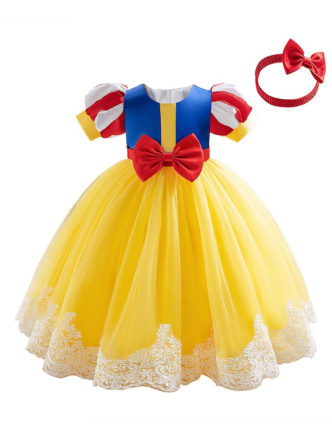 

StyleCast x Revolte Puff Sleeve A-Line Dress, Yellow