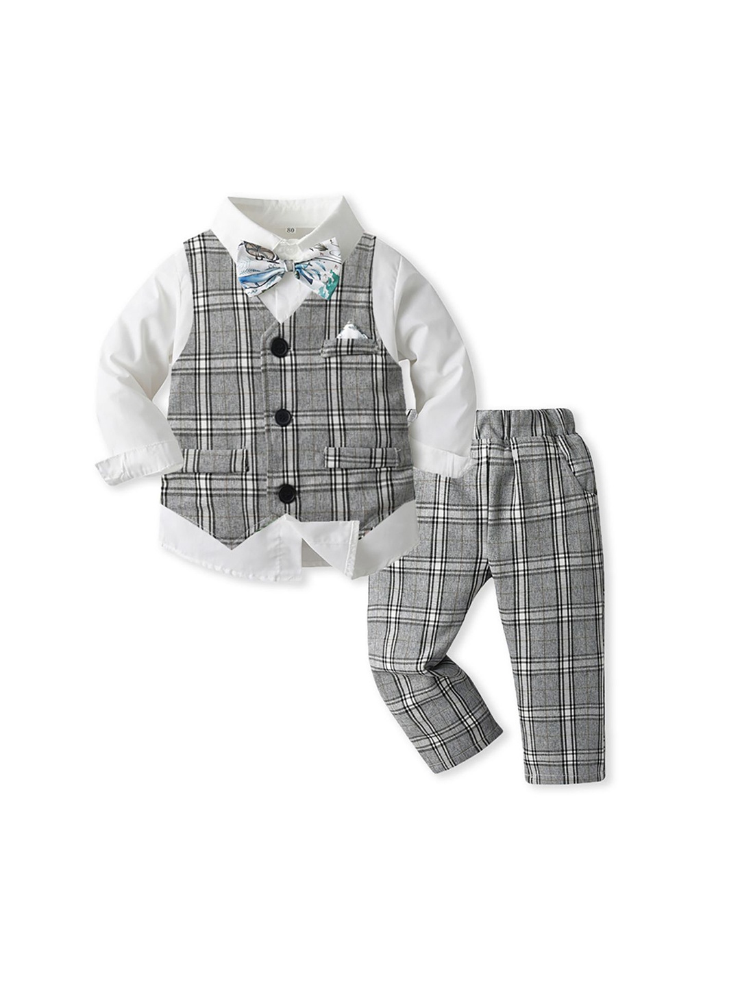 

StyleCast x Revolte Boys Printed Shirt with Trousers, Grey