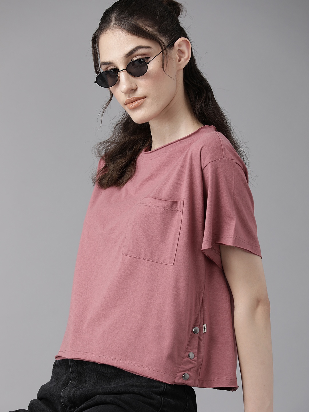 

Roadster The Lifestyle Co. Drop Shoulder T-shirt, Rose