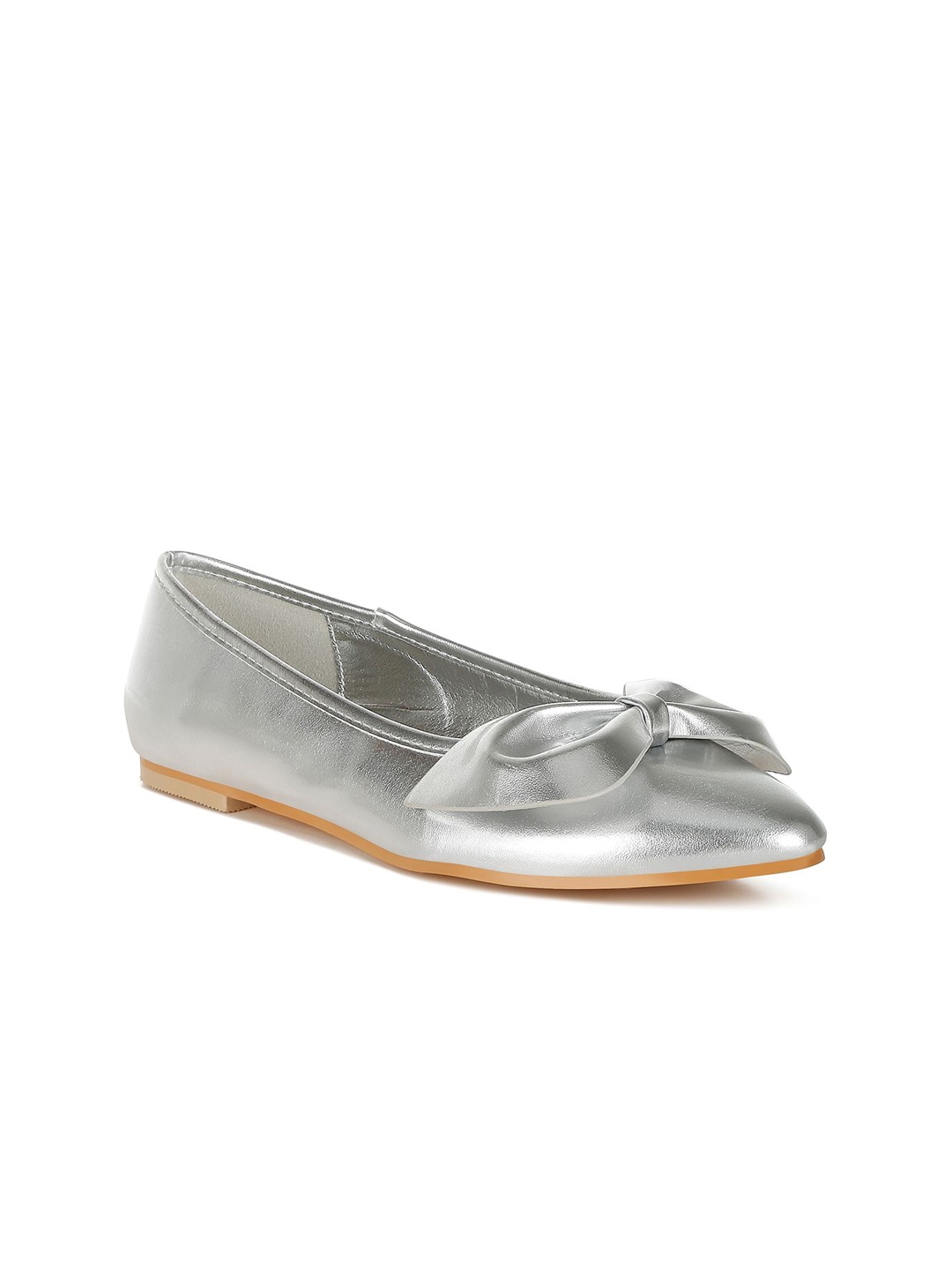 

RAG & CO Women Patent Leather Sneakers, Silver
