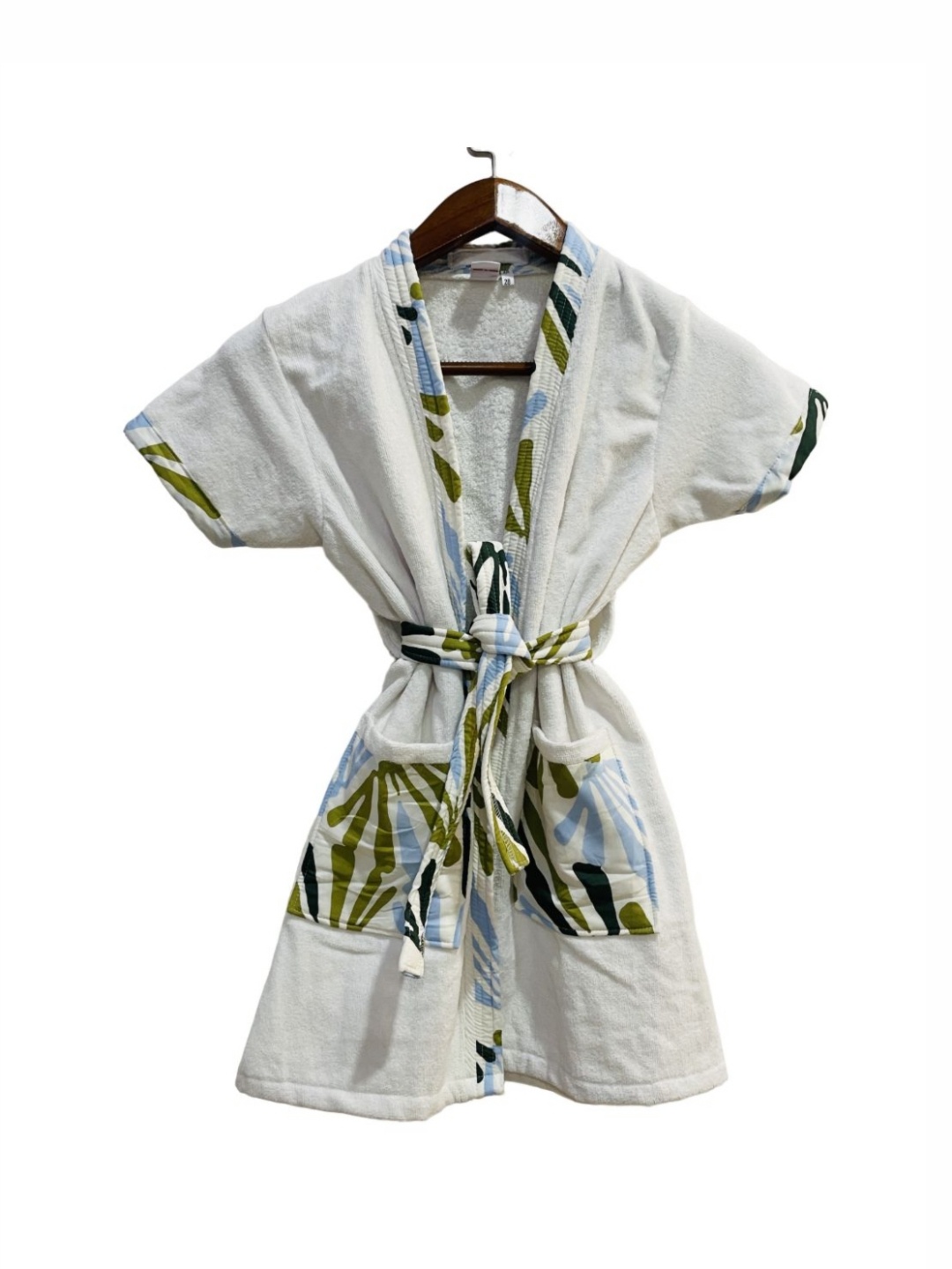 

GAB Kids Pure Cotton Bath Robe With Belt, White