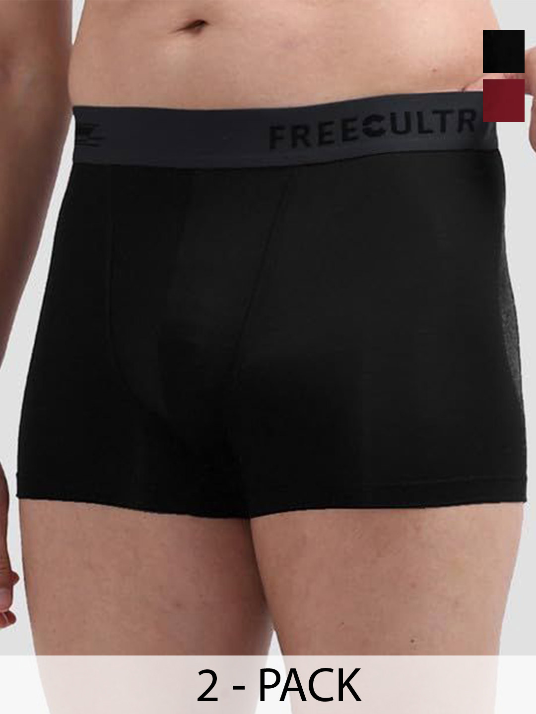 

FREECULTR Pack Of 3 Anti-Bacterial Trunks FC-POP-T-TV-POB-RED-03_XXXL, Purple