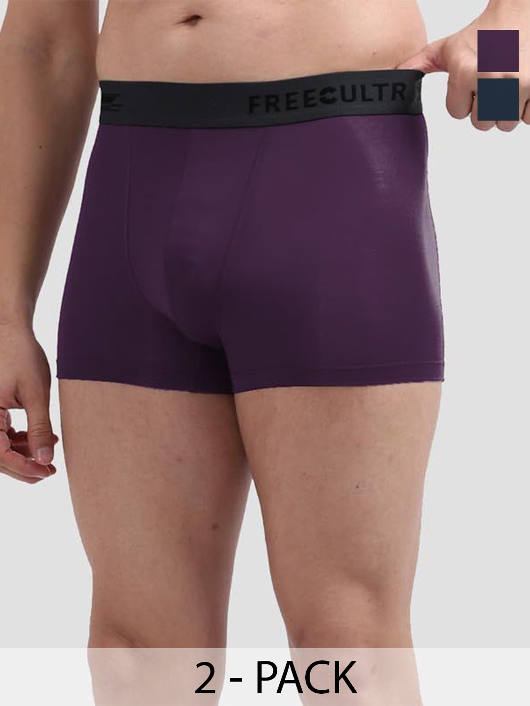 

FREECULTR Pack Of 2 Anti Bacterial Micromodal Trunks, Purple