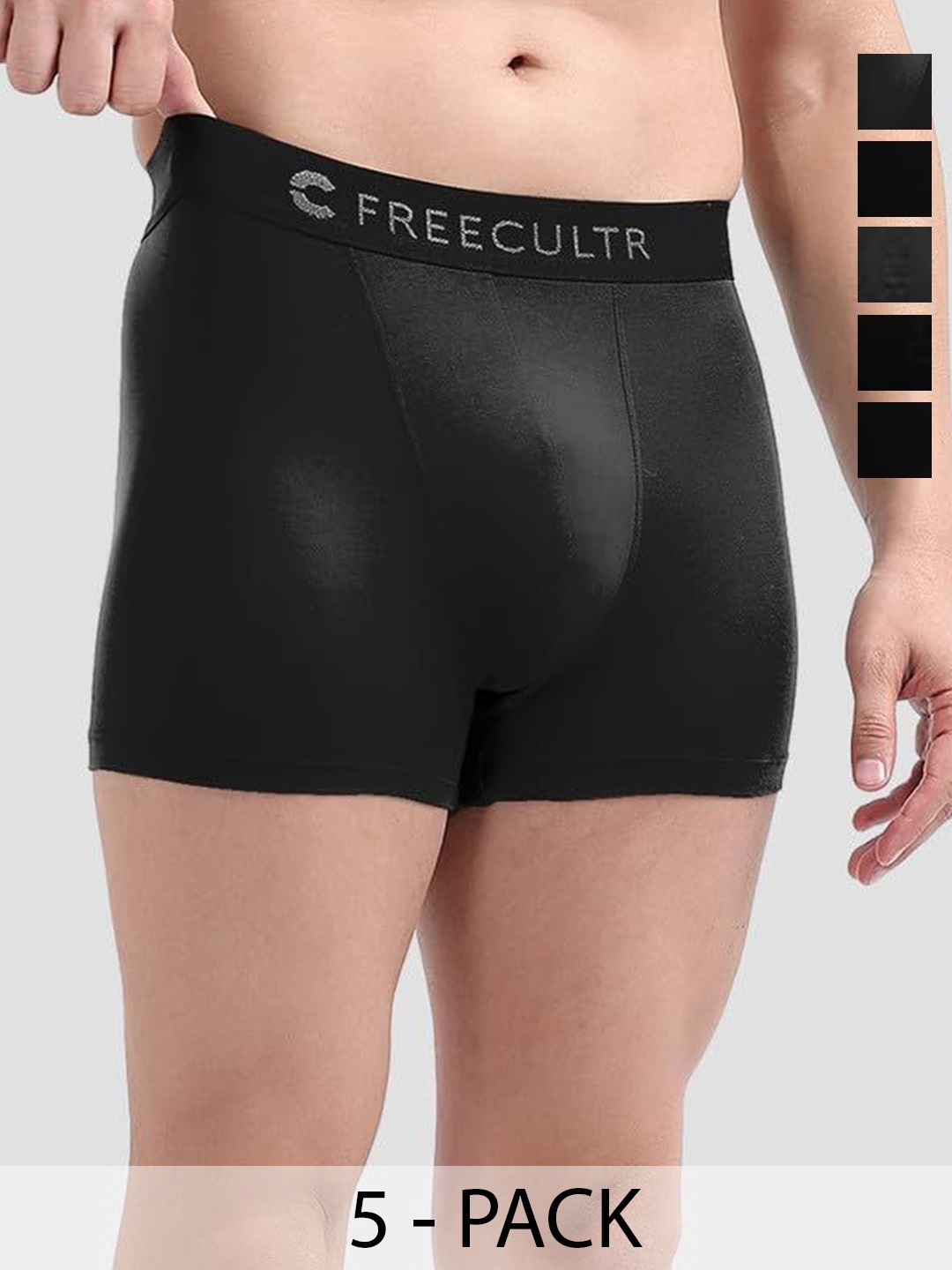 

FREECULTR Pack Of 5 Breathability, Black