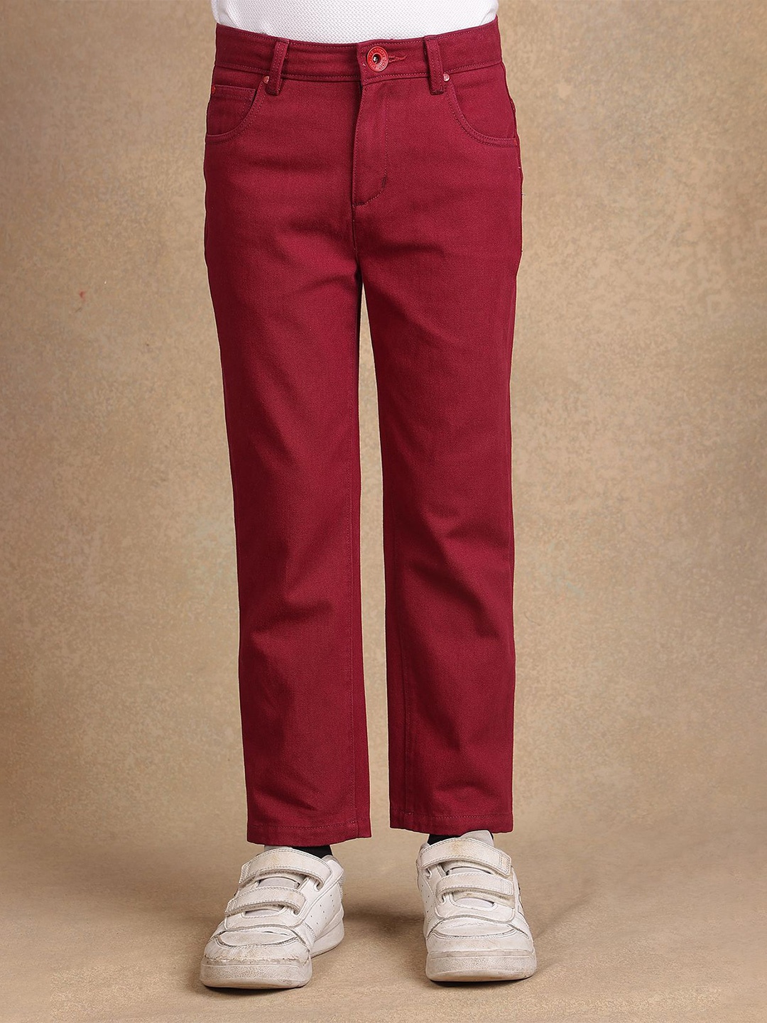 

One Friday Boys Relaxed Regular Fit Chinos Trousers, Red
