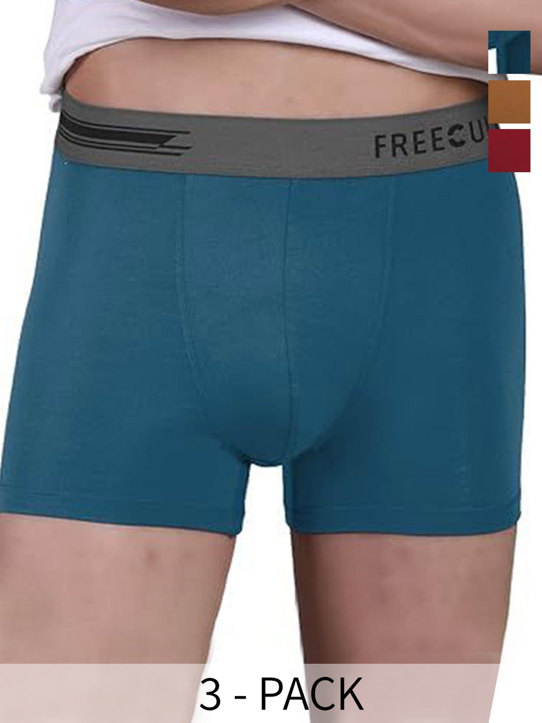 

FREECULTR Pack Of 3 Anti-Bacterial Trunks FC-POP-T-MB-BY-RED-03_XXXL, Yellow