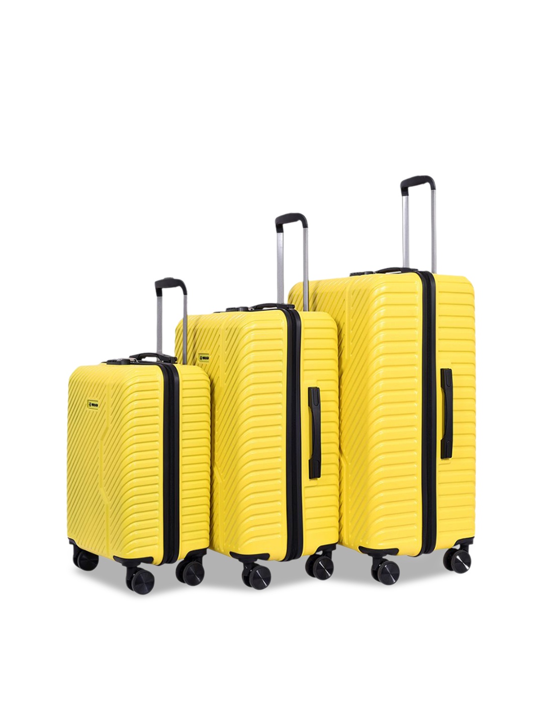 

WROGN Set Of 3 Hard-Sided Trolley Bag, Yellow