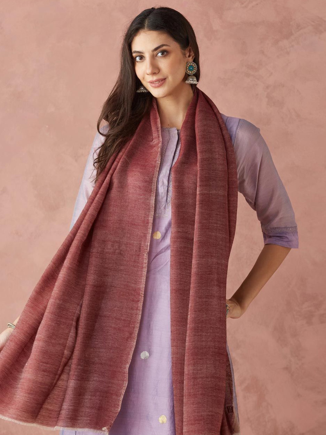 

Fabindia Women Woven Design Stole, Maroon