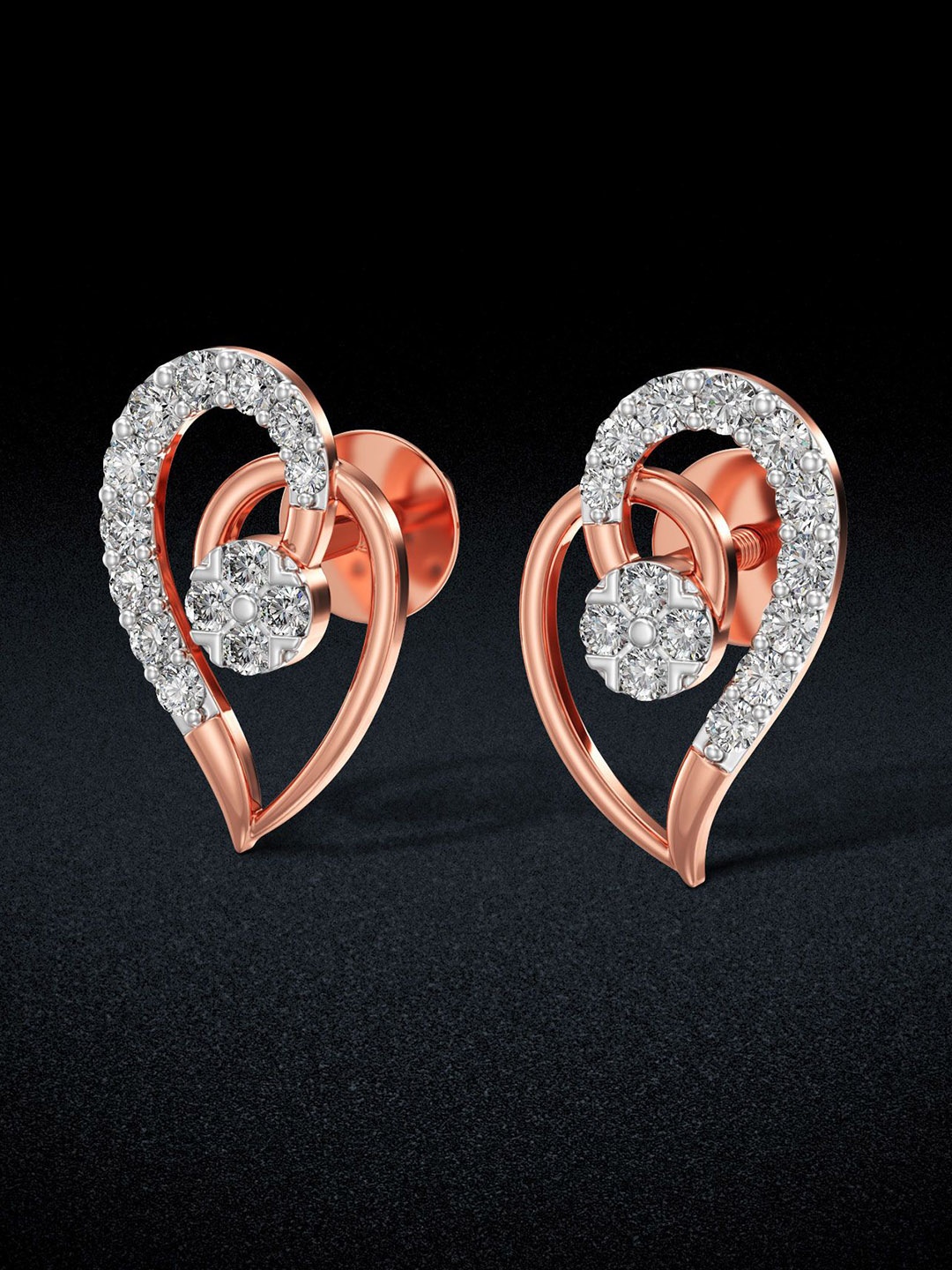 

Joyalukkas Women 18KT Earrings Diamond 1.88gm, Rose gold