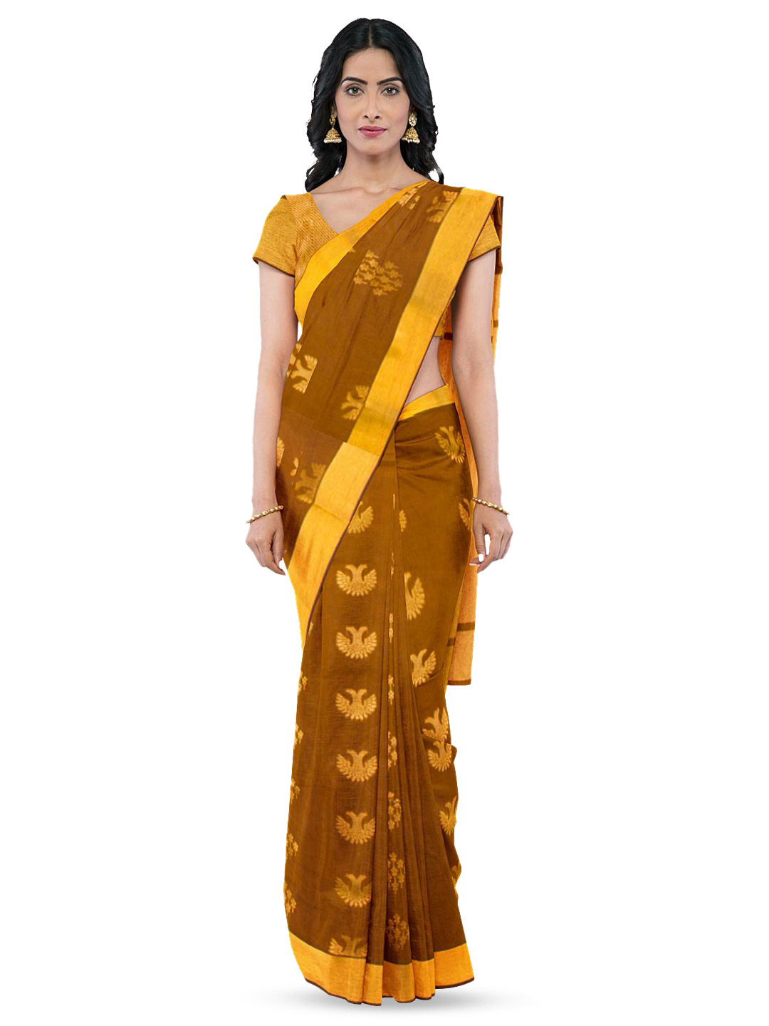 

Avishya Woven Design Pure Cotton Saree, Brown