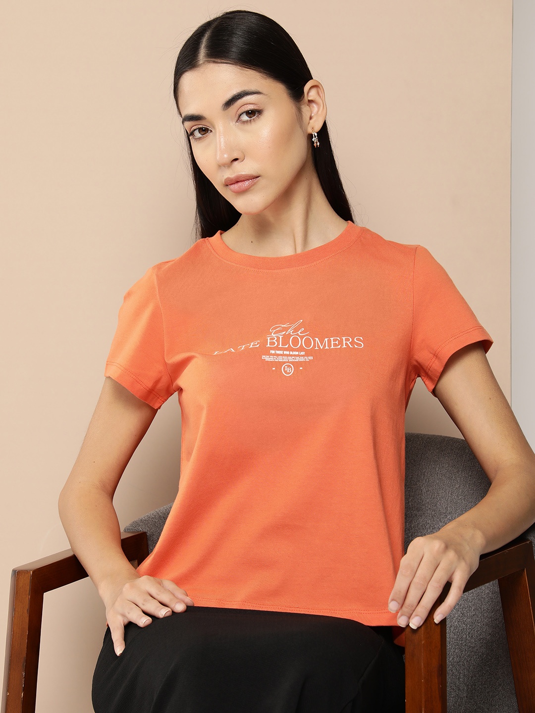 

Chemistry Printed Pure Cotton T-shirt, Coral