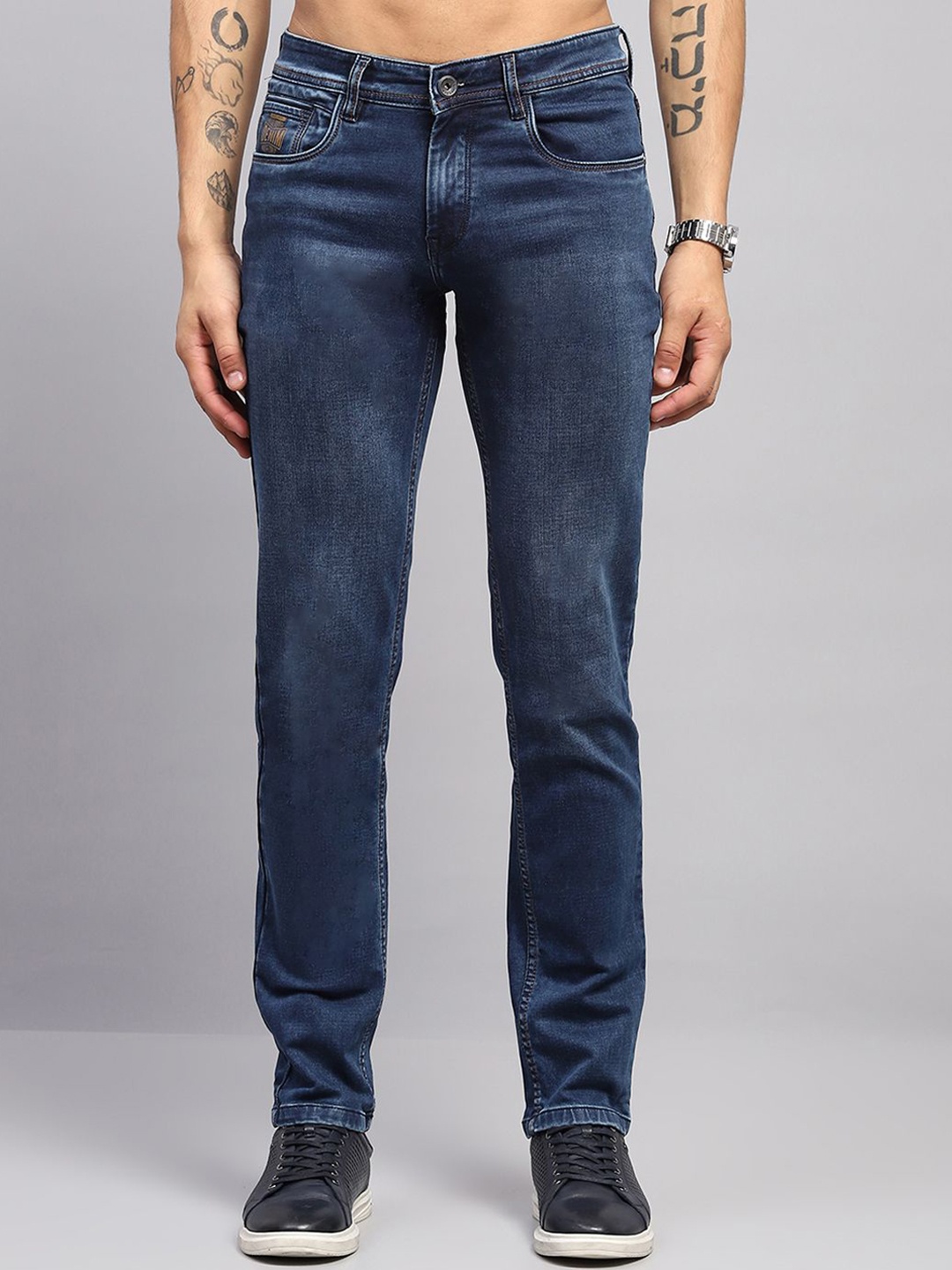 

Monte Carlo Men Slim Fit Mid-Rise Jeans, Blue