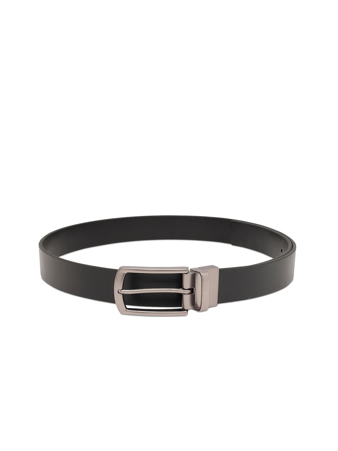 

United Colors of Benetton Men Leather Reversible Belt, Black