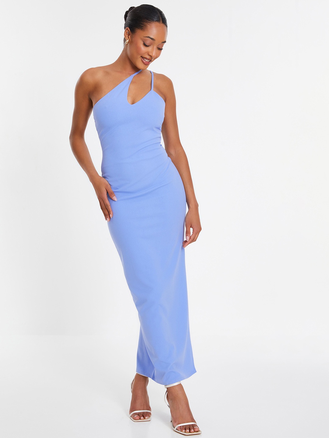 

QUIZ Women Solid Scuba Maxi Dress, Blue