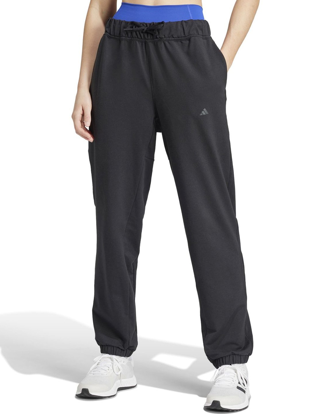 

ADIDAS POWER 3S PANT Women Brand Logo Printed Relaxed Fit Track Pant, Black