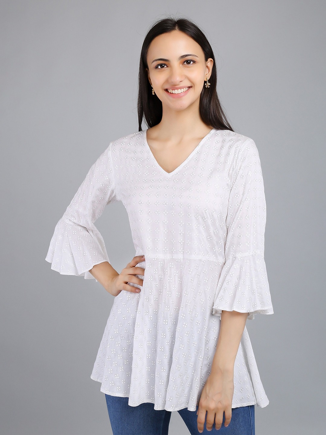 

VAPPSYAM Printed Tunic, White