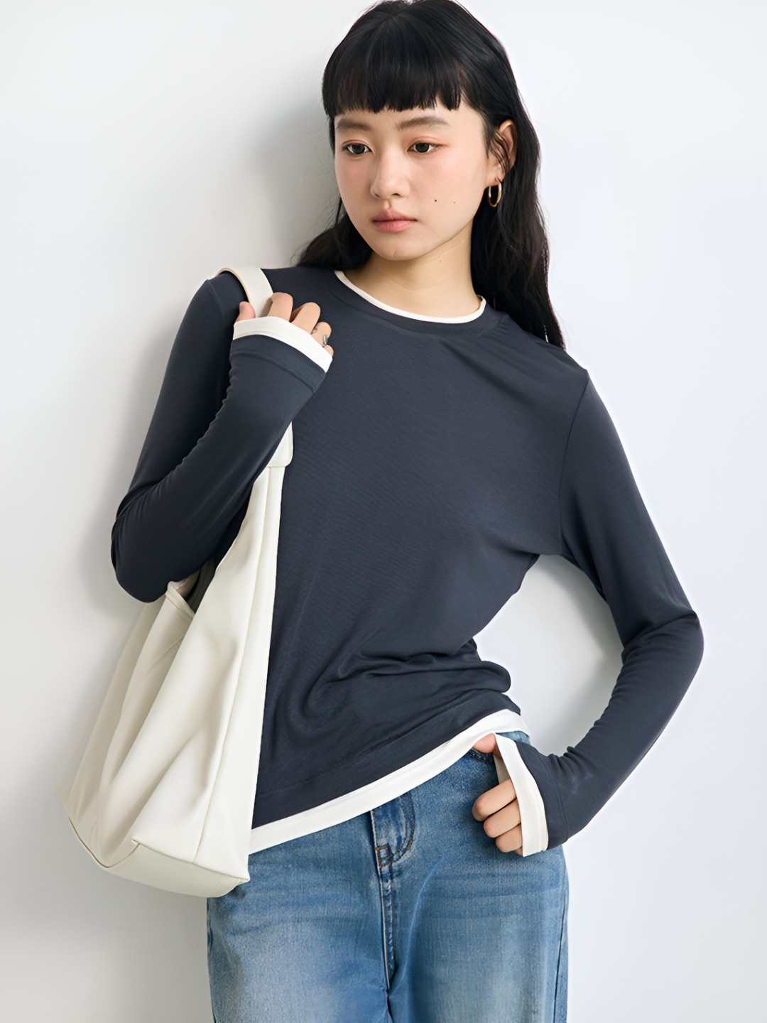 

LULU & SKY Women Solid Round Neck Relaxed Fit T-shirt, Grey