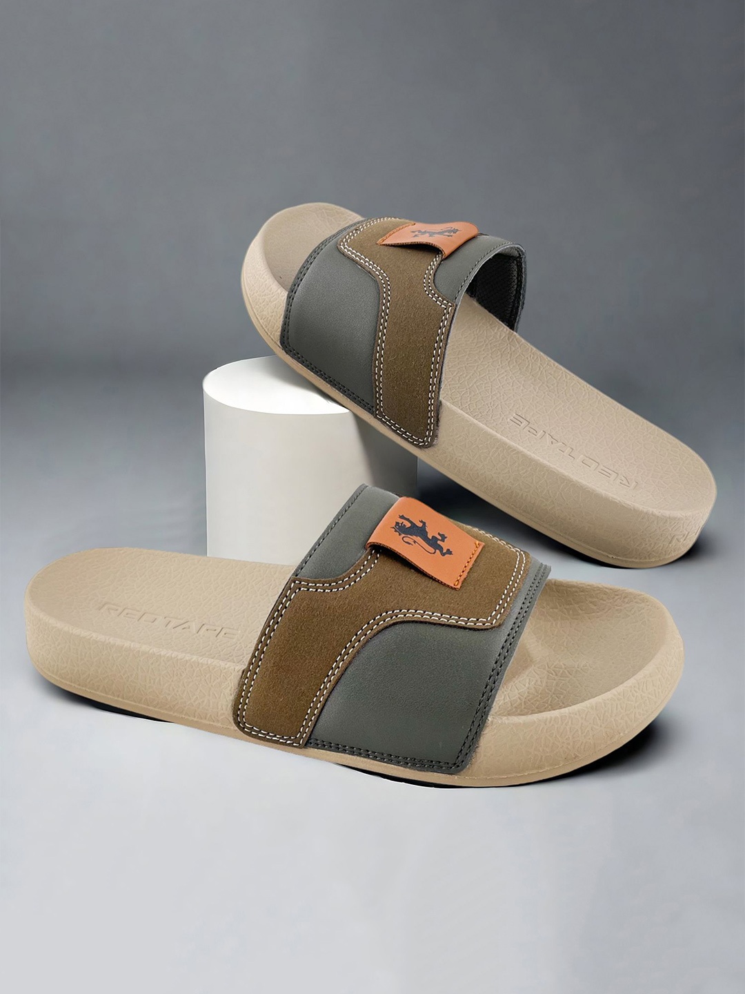 

Red Tape Men Solid EVA Comfort Sliders, Beige