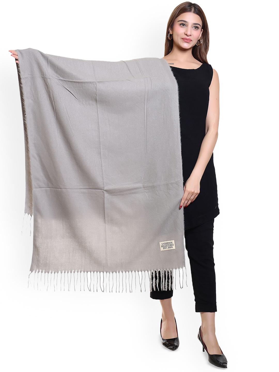 

Oswal International Women Acrylic Shawl, Grey