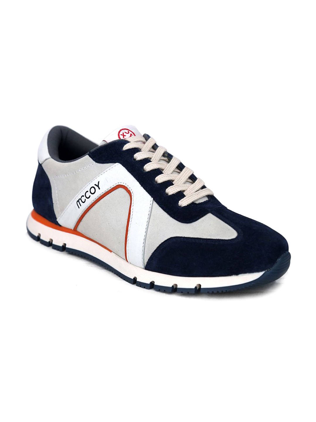 

mccoy Men Colourblocked Leather Sneakers, Blue