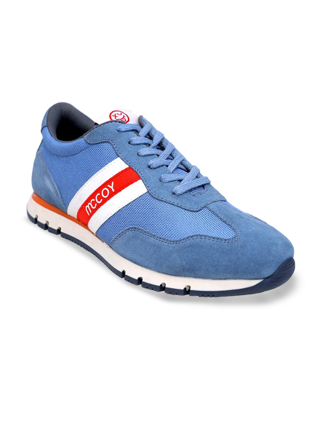 

mccoy Men M-550 Colourblocked Leather Sneakers, Blue