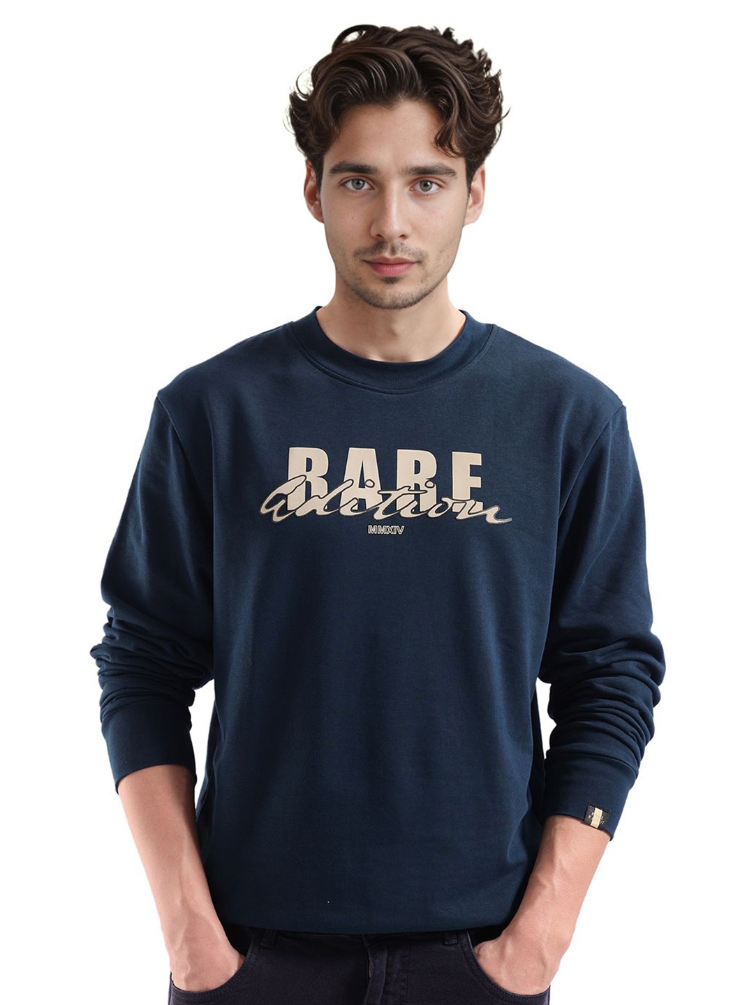 

RARE RABBIT Men Printed Sweatshirt, Teal