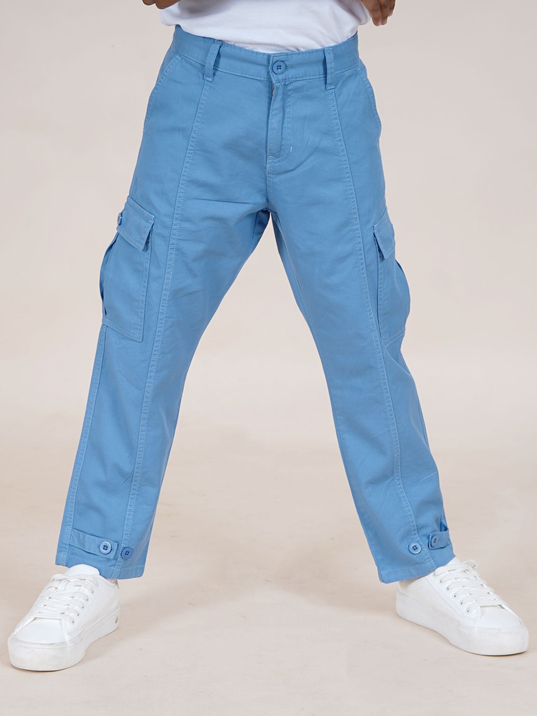 

KiddoPanti Boys Cotton Cut Sew Cargo Pant, Blue