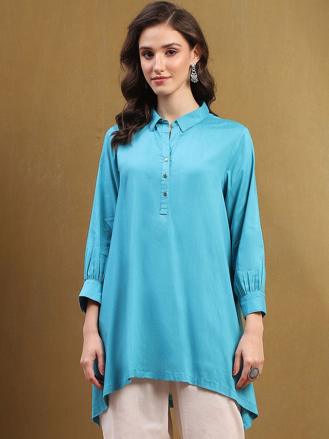 

Biba Shirt Collar Tunic, Turquoise blue