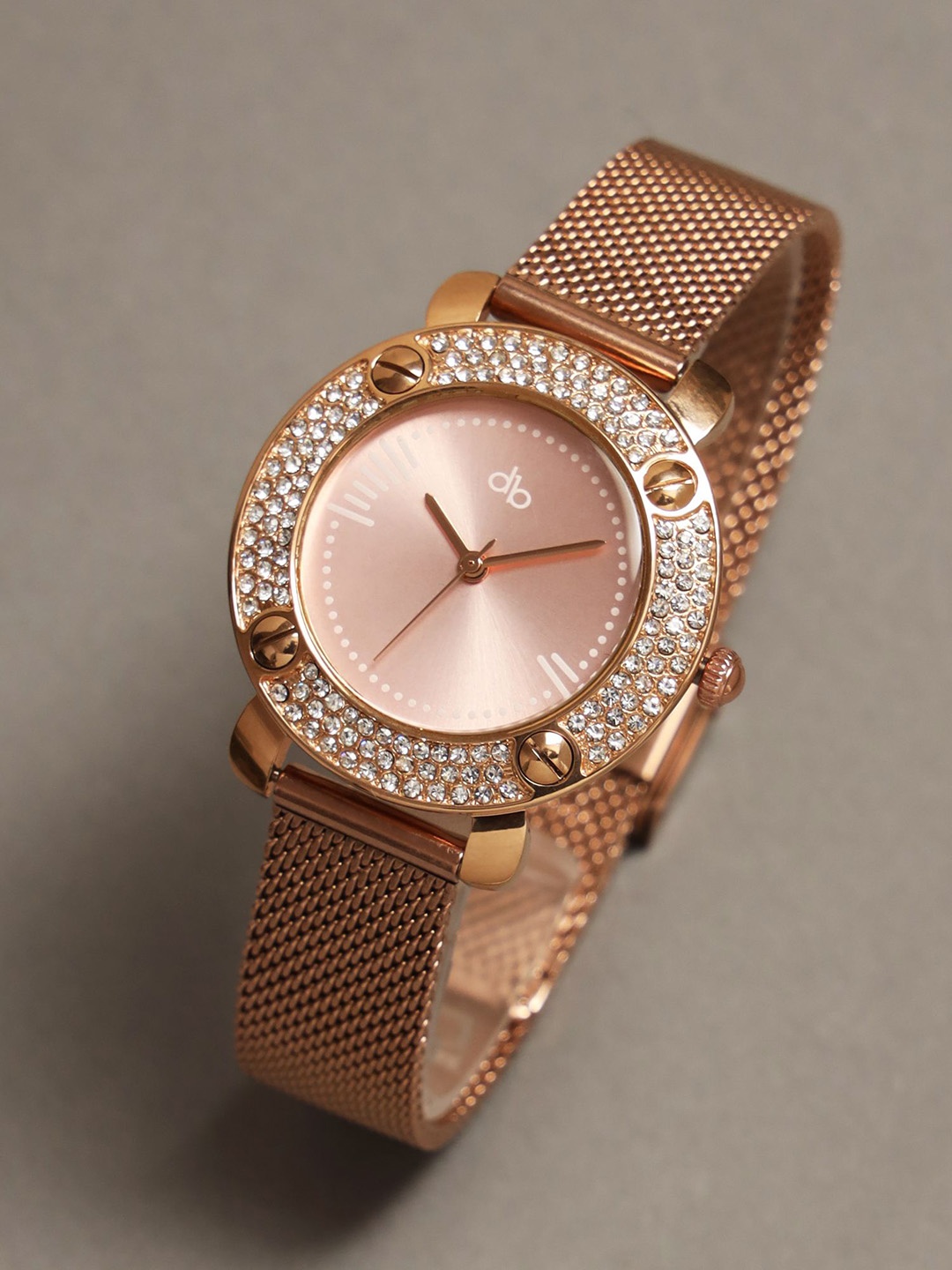 

DressBerry Women Brass Printed Dial & Straps Analogue Watch DB-SS24-10C, Pink