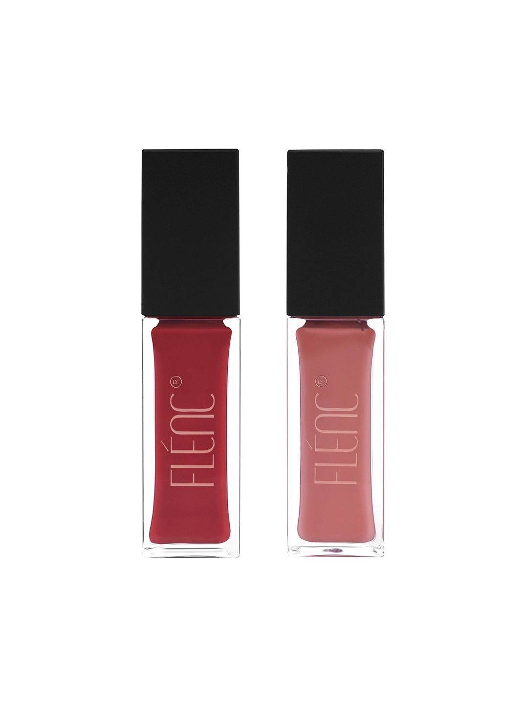 

FLENC Set Of 2 Ritzy Smudge-Proof Glossy Liquid Lipstick- 10ml Each -Rome - Miami, Nude