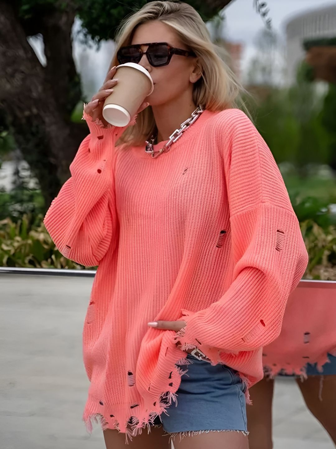 

LULU & SKY Women Henley Neck Pockets T-shirt, Pink