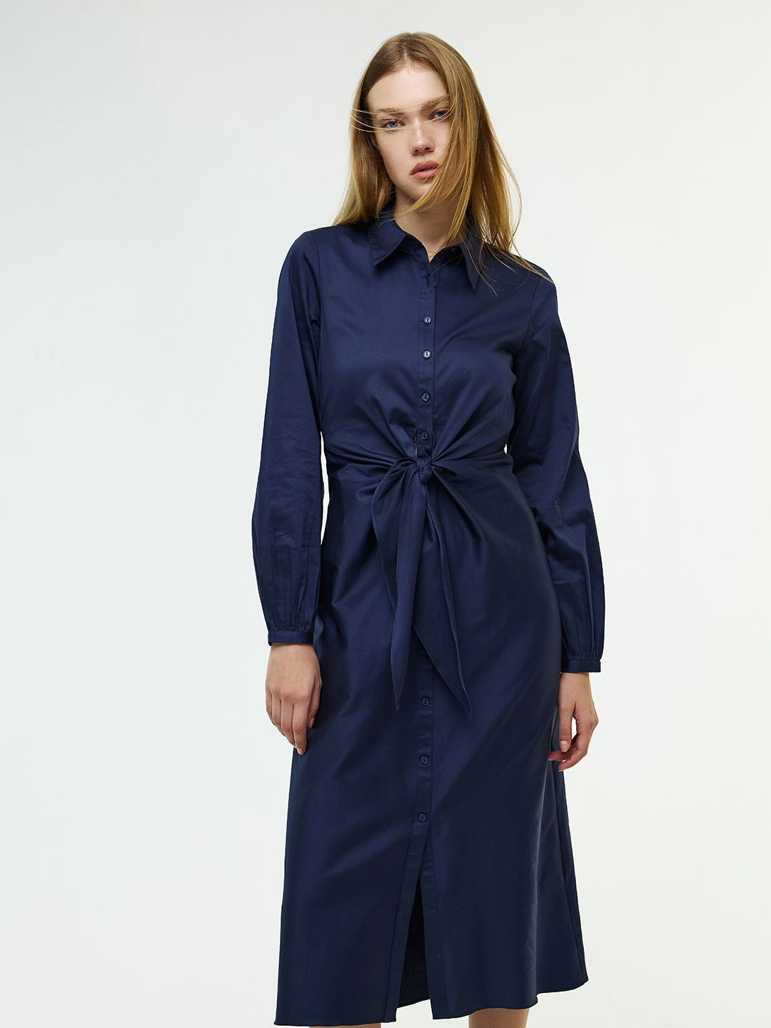 

COVER STORY Shirt Midi Dress, Navy blue