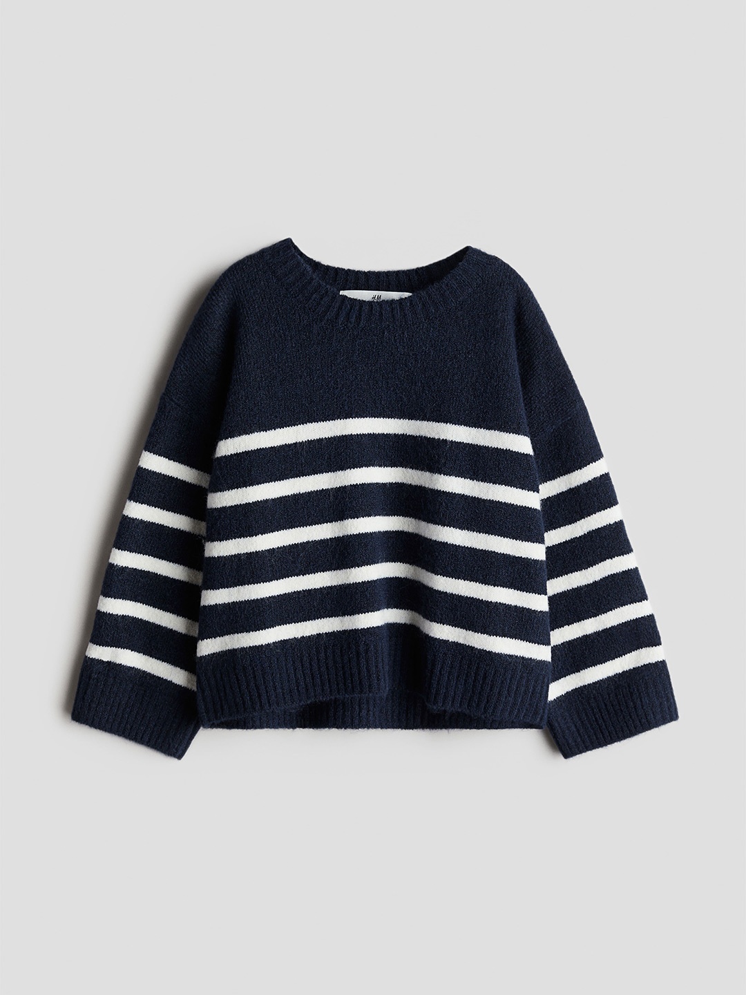 

H&M Girls Striped Jumper, Navy blue