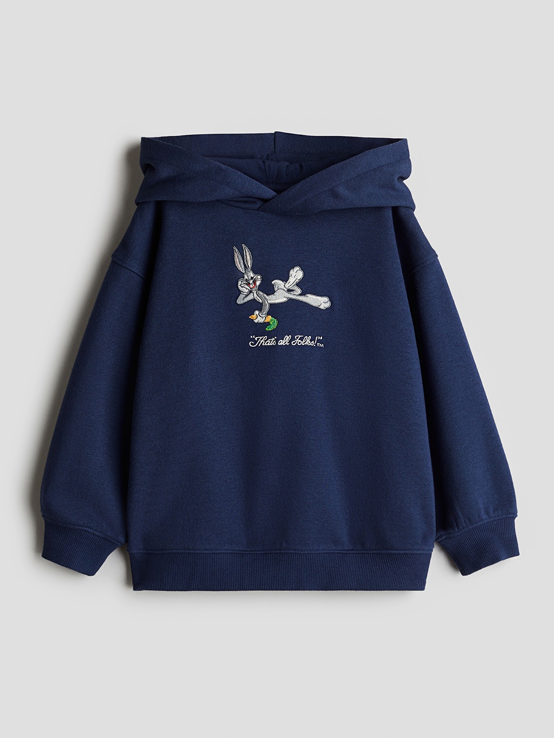 

H&M Boys Printed Loose Fit Hoodie, Navy blue