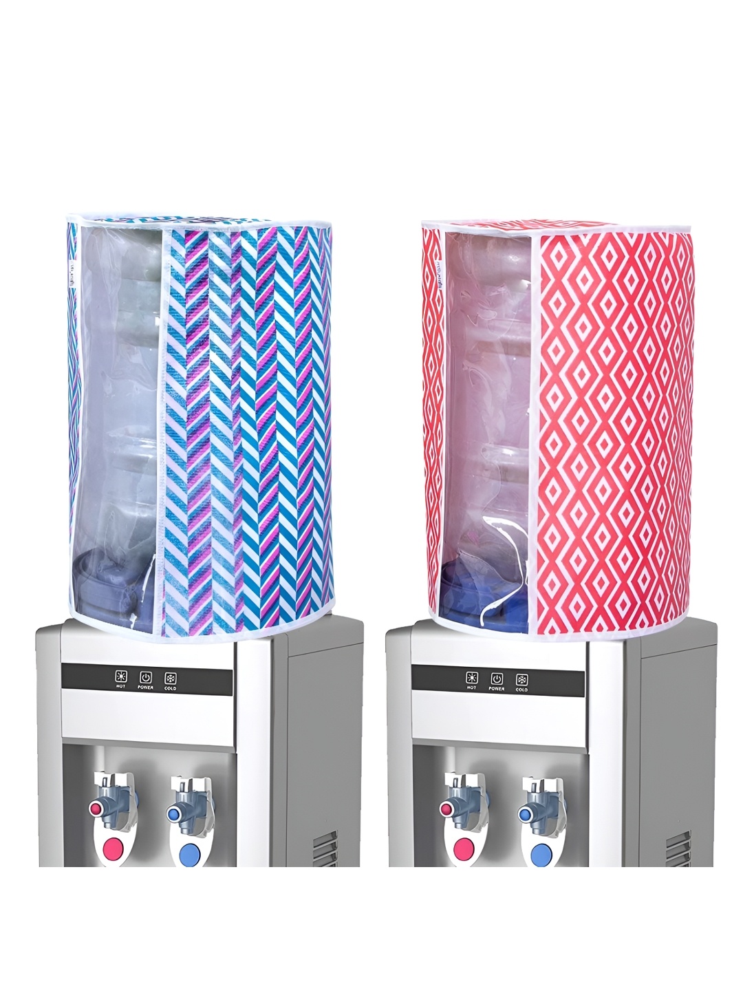 

prettykrafts Red & Blue 2Pcs Printed Water Dispenser Bottle Covers