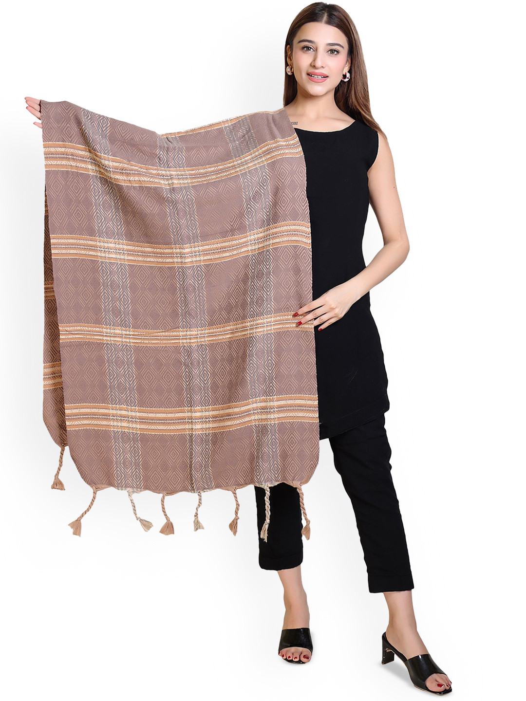 

Oswal International Women Acrylic Shawl, Brown