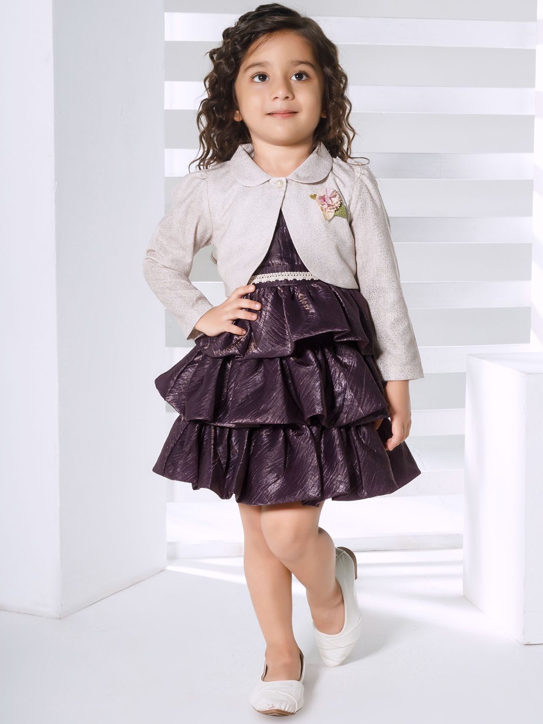 

Peppermint Crepe Fit & Flare Dress, Purple