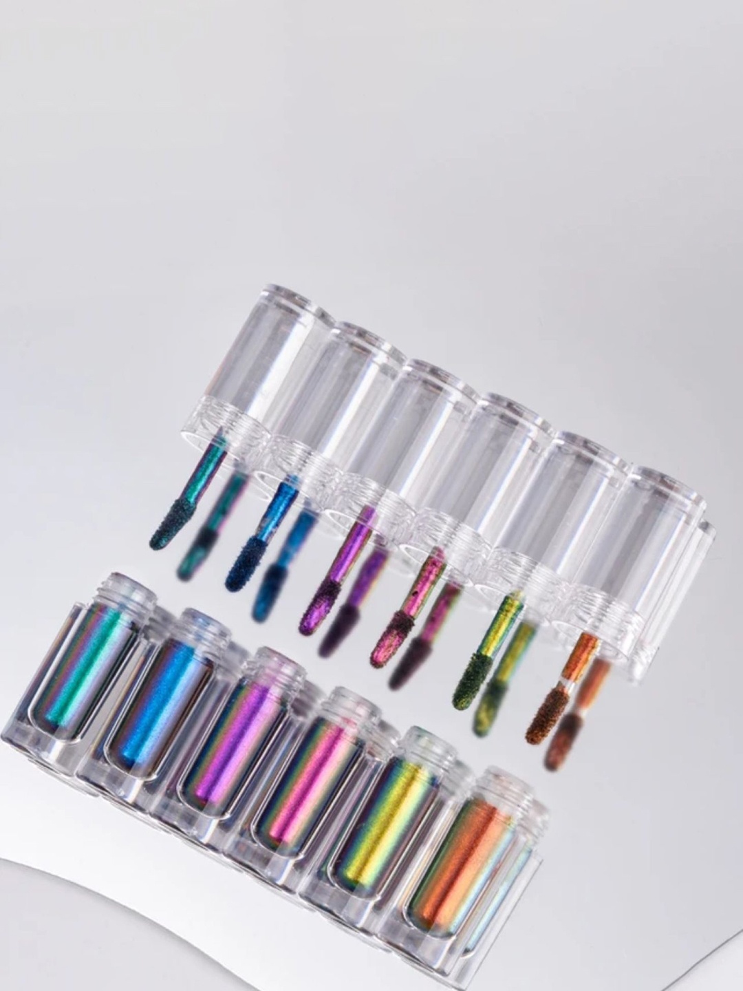 

RANORE Set Of 5 Holographic Chrome Liquid Nail Powder, Multi