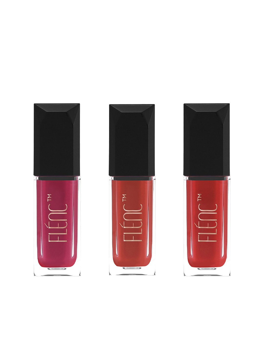 

FLENC 3Pc Cryla Smudge-Proof Velvet Matte Liquid Lipstick- Kuala Lumpur-Milan- Sydney, Pink