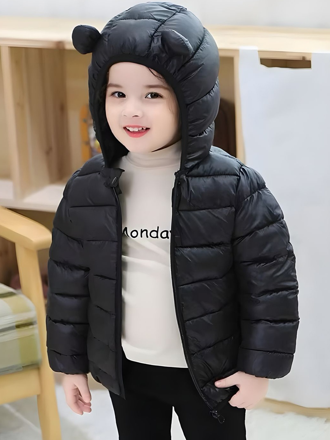 

BAESD Unisex Kids Lightweight Bomber Jacket, Black