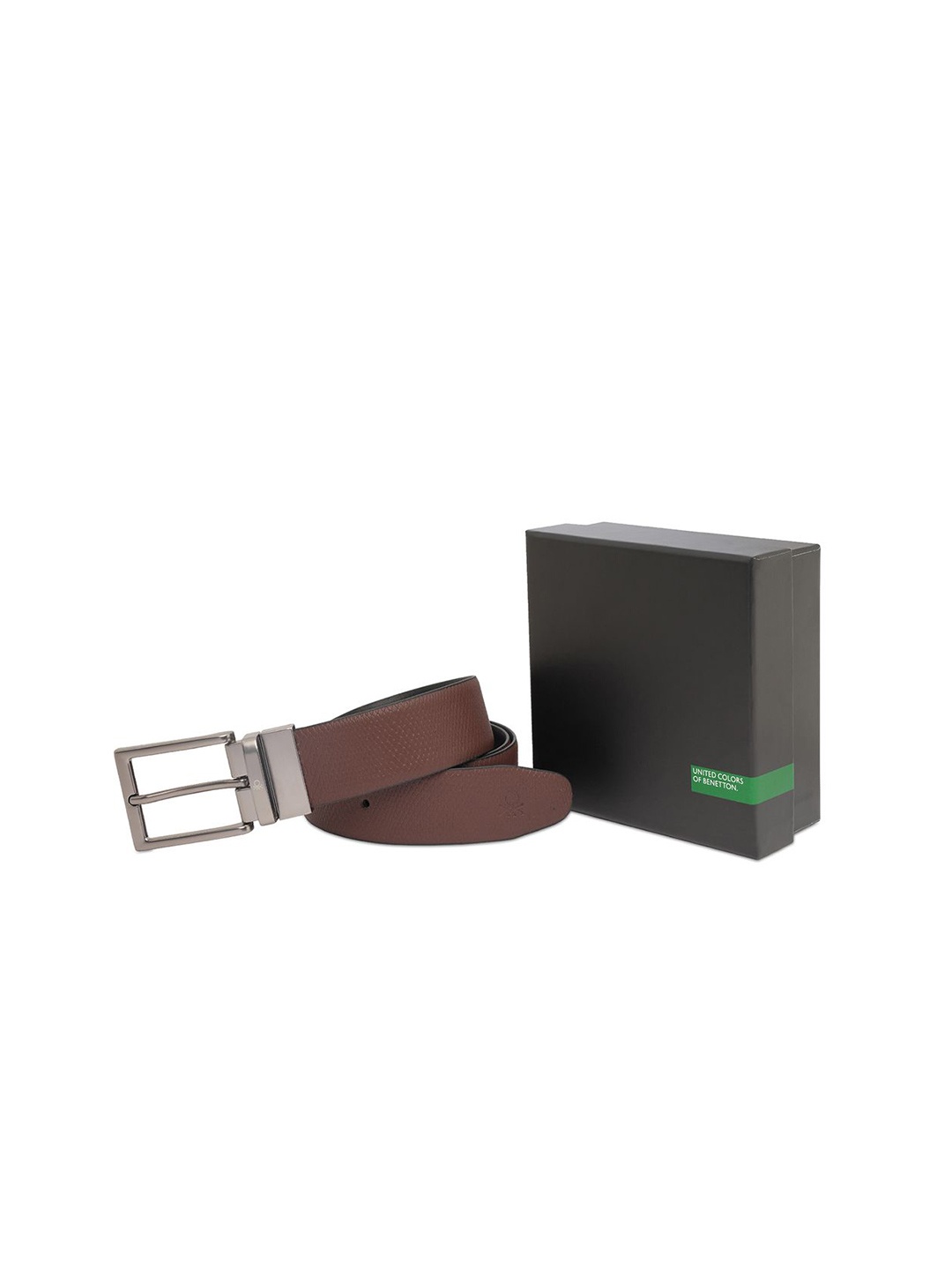 

United Colors of Benetton Men Leather Reversible Formal Belt, Maroon