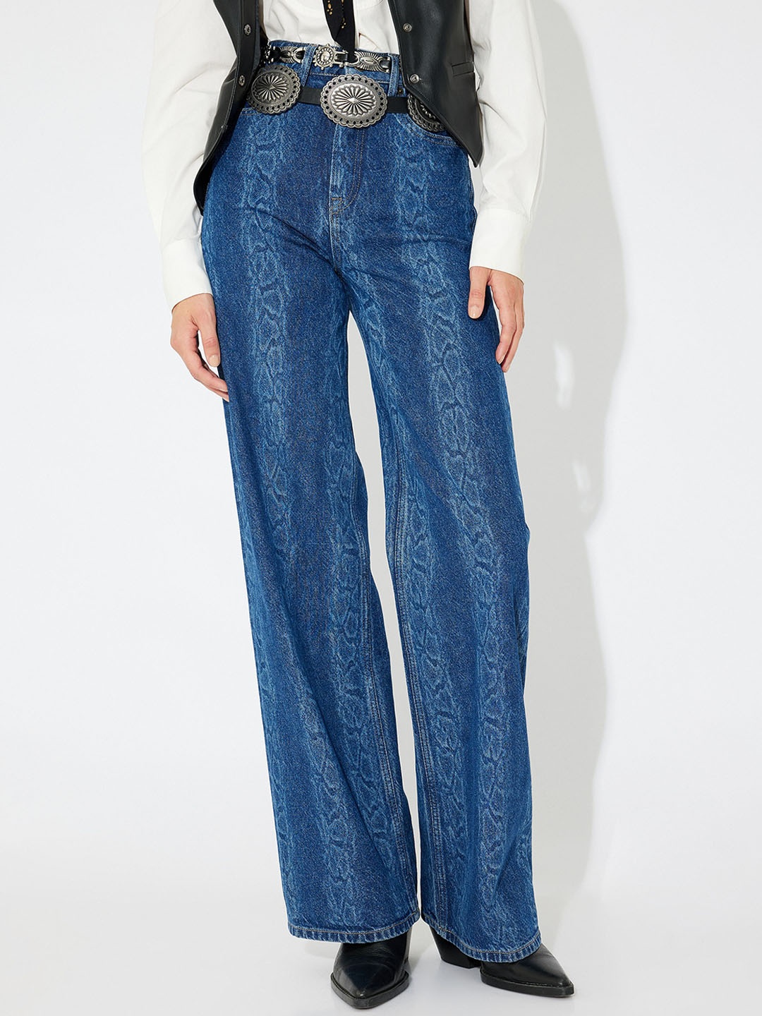 

Koton Women Printed Trousers, Turquoise blue