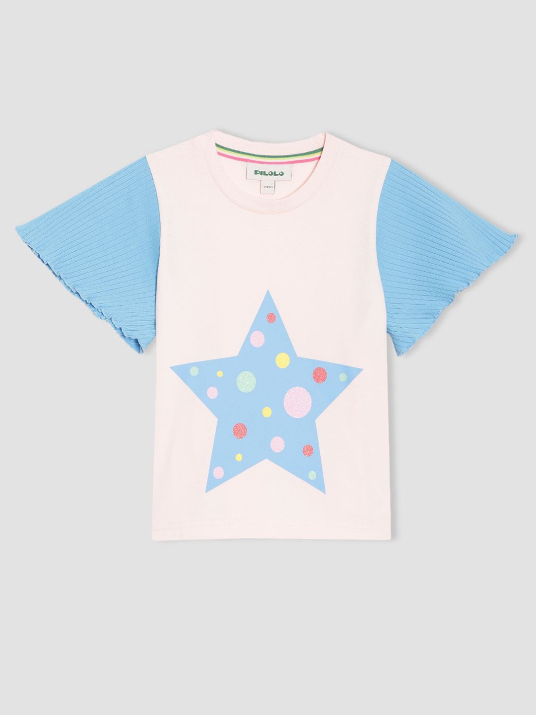 

PILOLO Girls Graphic Printed Round Neck Cotton T-shirt, Pink