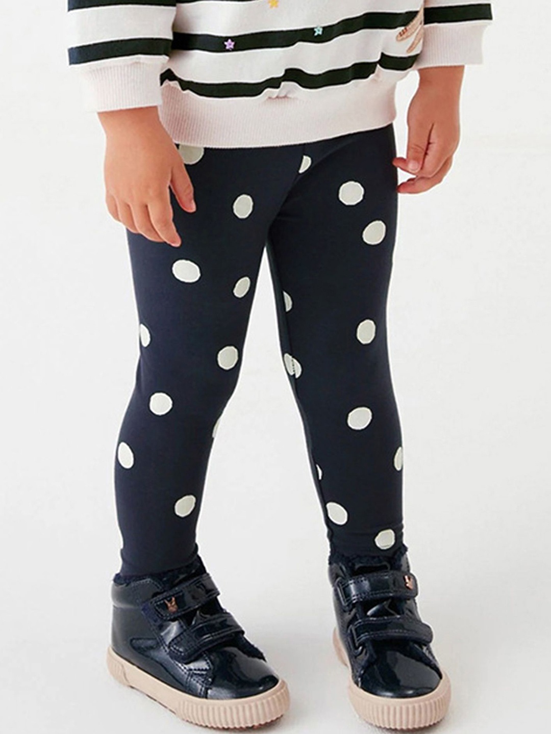 

LULU & SKY Printed Mid-Rise Ankle-Length Leggings, Navy blue